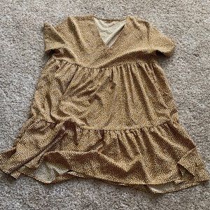 Brand New Brown Patterned Shein Dress